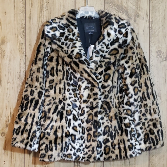 NWT SANCTUARY SEEING SPOTS FAUX FUR COAT SIZE S - Picture 3 of 5